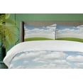 thumbnail image 4 of Ambesonne Scenery Duvet Cover Sets, Sky with Clouds Farm, 2-Queen, Green White, 4 of 7