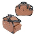 thumbnail image 2 of Small Pet Carrier for Small Dogs and Cats - Waterproof Faux Leather Pet Travel Tote Bag - Double Strap Travel Pet Carrier for Cat Travel Bag - 19.7 x 8.7 x 13.4 Inch - Camel, 2 of 9
