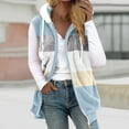 thumbnail image 2 of Lovskoo 2024 Womens Fuzzy Fleece Vest Cozy Sleeveless Winter Warm Vests with Pocket Zip Up Hooded Waistcoat Outerwear Light Blue, 2 of 6