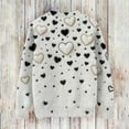 thumbnail image 4 of Dwralegc Valentine Clothes for Women Heart Graphic Fashion Sweaters Crew Neck Long Sleeve Lightweight Valentine Plus Size Pullover White L, 4 of 4