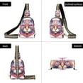 thumbnail image 3 of Cat Head Colorful Crossbody Bags Backpack Chest Bag Shoulder Bag Waist Bag for Outdoor Travel Hiking Fitness Cycling, 3 of 7