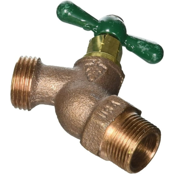 ARROWHEAD BRASS & PLUMBING 351LF 3/4" Male Pipe Thread, Red Brass, Straight Hose Bibb, Lead Free