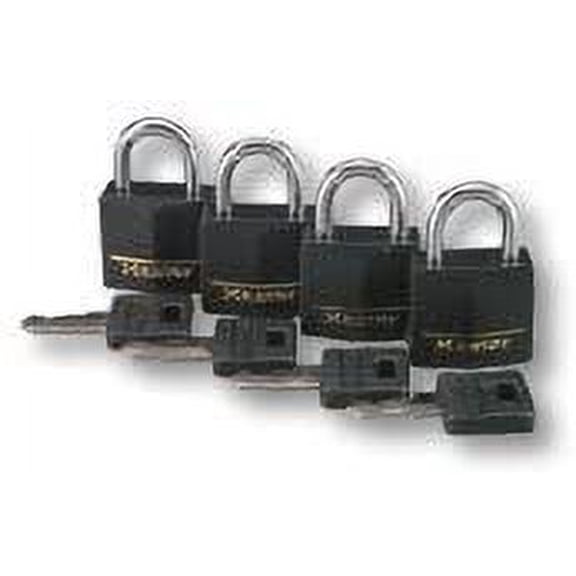 Master Lock Brass Weatherproof Padlock Keyed Alike - 4 Pack, 1-3/16 Inch