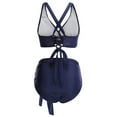 thumbnail image 3 of Women's Plus Size High Waisted Bandage Bikini Set Wrap Two Piece Push Up Swimsuits, 3 of 6
