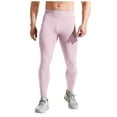 thumbnail image 3 of Sentmoon Mens Leggings Compression Pants Men Men Solid-Color High-Elastic Yoga Pants Control Breathable Warm Running Cycling Sports Fitness Pants for Outdoor Activities and Hiking XL, 3 of 5