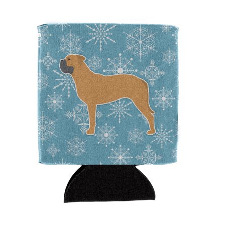 

Carolines Treasures BB3571CC Winter Snowflake Bullmastiff Can or Bottle Hugger Can Hugger multicolor