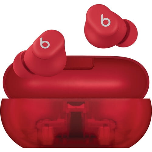 Restored Solo Buds - True Wireless Earbuds - Transparent Red Like New (Refurbished)