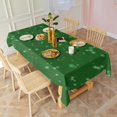 thumbnail image 2 of Holiday Christmas Rectangle Table Cloth Winter Sonwflake Green Tablecloths 60x102inch Polyester Waterproof and Reusable Tablecloth for Dining Kitchen Parties Weddings and Outdoor Use, 2 of 5