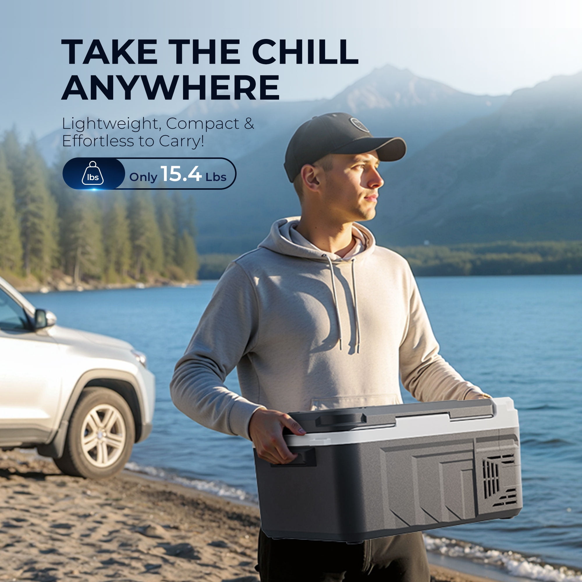 Simzlife 12 Volt Refrigerator, 11 Quart (10L) Car Fridge, Car Refrigerator -4℉~68℉, Portable Freezer for RV, Camping, Travel