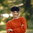 thumbnail image 4 of unbranded Sombrero Boina Vintage Oscuro Con Para Mujer Estilo De, 4 of 6