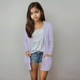 thumbnail image 2 of TANYSU Girls Casual Cardigan Coats Long Sleeve For Everyday Wear For Ages 5-14 For Summer Versatile Tops Child Solid Color, 2 of 6