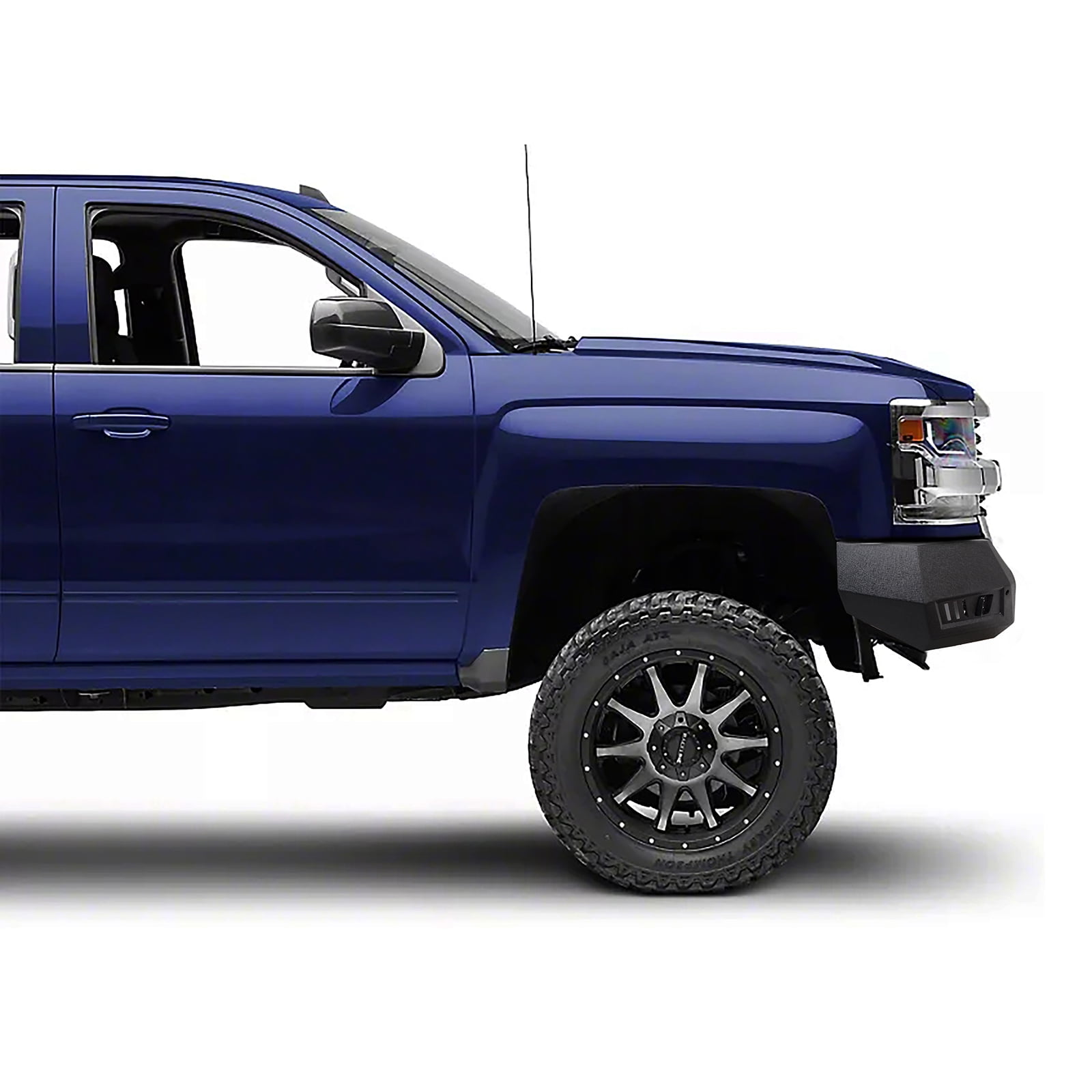 Hooke Road Fit 2016 2017 2018 Chevy Silverado 1500 Front Bumper Steel Black w/ 120w LED Light Bar