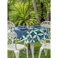 thumbnail image 2 of Abstract Geometric Outdoor Tablecloth - 54 Inch Round Dining Table Cover, Vintage Rhombus Circle Texture Green Waterproof Outdoor Table Cloth with Umbrella Hole & Zipper for Picnic/Patio/Party, 2 of 7