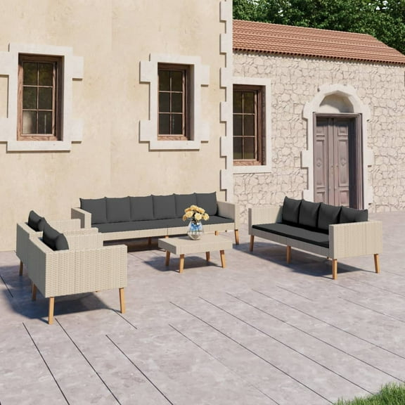 vidaXL Garden Furniture Set Beige, Anthracite