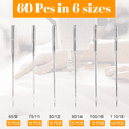 thumbnail image 1 of 60 Home Sewing Machine Needles - 6 Sizes, 1 of 7