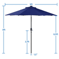 thumbnail image 5 of Renwick 9ft Outdoor Market Patio Umbrella with 32 LED Lights, Navy Blue, 5 of 9