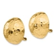 thumbnail image 2 of Real 14kt Yellow Gold Omega Clip 20mm Hammered Non-pierced Earrings; for Adults and Teens; for Women and Men, 2 of 3