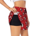 thumbnail image 3 of Lsque Bulldog Red Printed Women's Running Shorts with Liner Pockets,Elastic Quick Dry Workout Athletic Gym Yoga Shorts,Womens High Waist Shorts-Large, 3 of 9