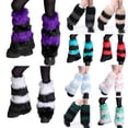thumbnail image 2 of Wangsaura Women Leg Warmer, Contrast Color Stripe Warmer Boot Cuff Stockings, 2 of 3