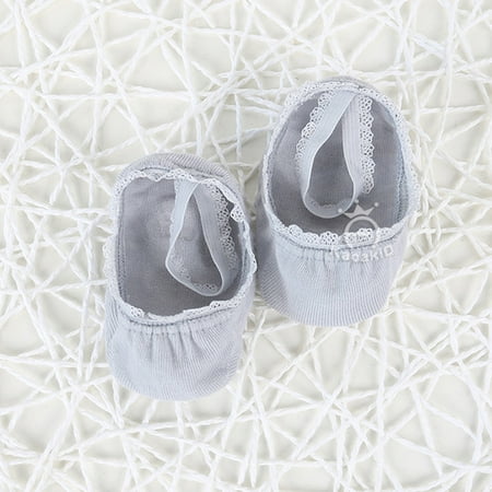 

STEADY Infant Newborn Baby Girl Kids Lace Inside Solid Socks S / Gray