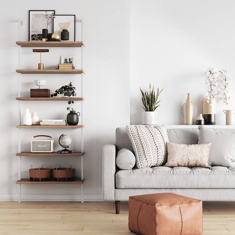 Nathan James Theo 6-Shelf Tall Bookcase, Industrial Metal Frame photo 5