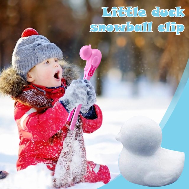 Clip para hacer bolas de nieve con forma de pato juguetes para jugar al aire libre en nieve o arena para niños color rosa