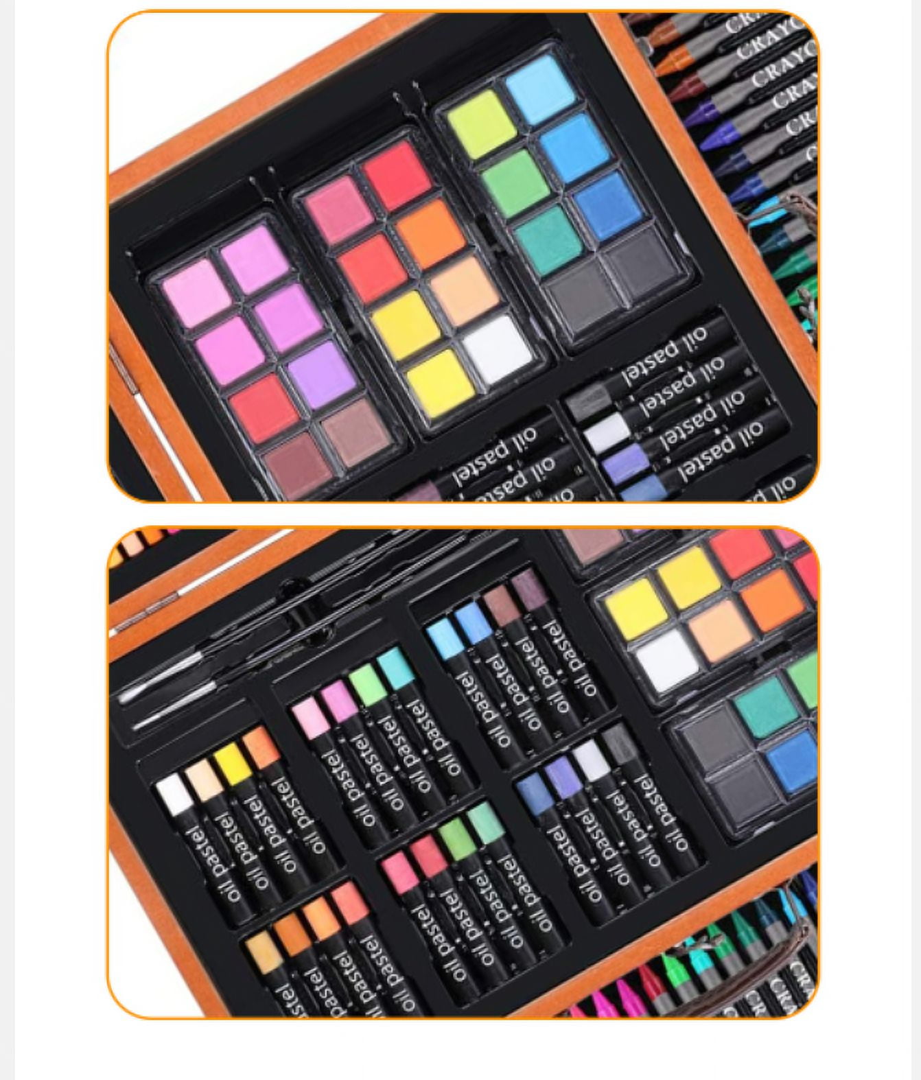 Wooden Box Art Coloring Set,143 Pieces Art Drawing Supplies,Art Painting Coloring Kit,Art Supplies,Portable Art & Crafts Supplies for Kids,Adult,Teens,Christmas New Year Gift for Kids Teens