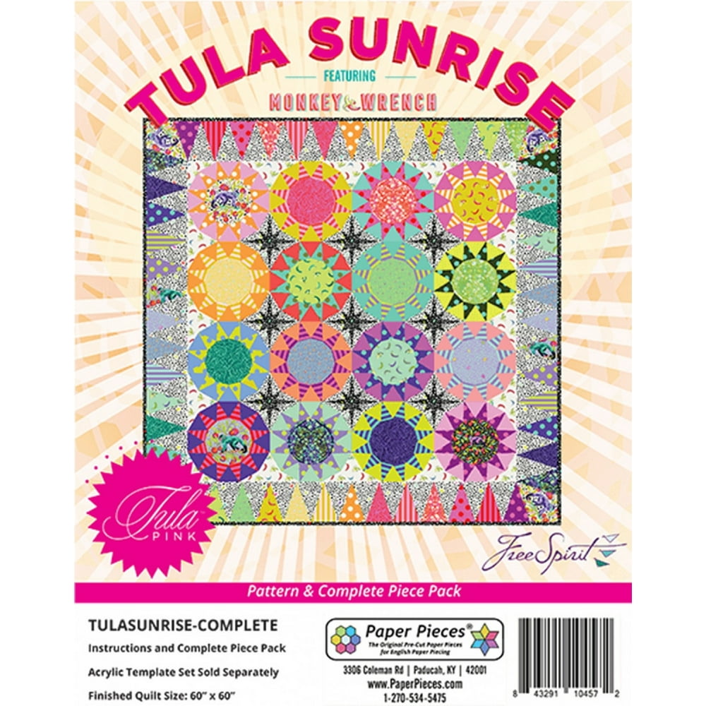 Tula Pink Tula Sunrise Quilt Pattern and Complete Paper Piecing Pack