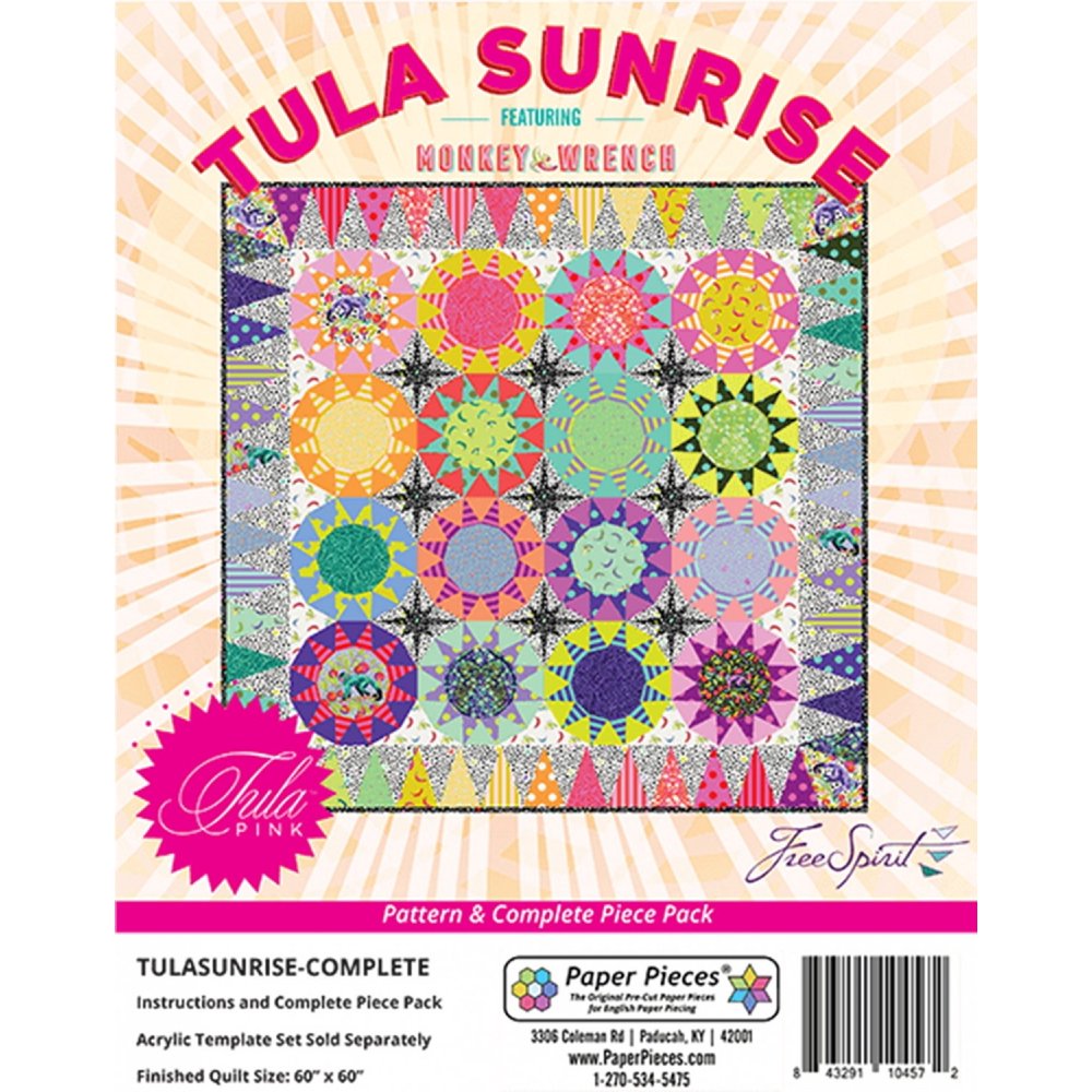 Tula Pink Tula Sunrise Quilt Pattern and Complete Paper Piecing Pack