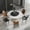 White + Black + Gold, variant on Magic Home 53.15” White Sintered Stone Round Dining Table with 23.62” Black Slate Round Turntable for 6 People with Black Sturdy Metal Legs