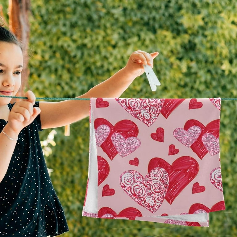 Hyjoy Valentine Red Heart Pink Bath Hand Towels 2 Pack Ultra Soft and Highly Absorbent Floral Rose Spring Decorative Fingertip Face Towel for Home Bathroom Kitchen Walmart