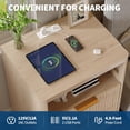 thumbnail image 3 of GarveeHome Fluted Nightstand with Charging Station, Mid Century Modern Fluted Nightstand, 2 Drawers Wooden Night Stand, White, 3 of 6