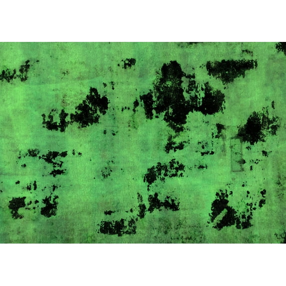 Ahgly Company Indoor Rectangle Abstract Green Modern Area Rugs, 2' x 3'