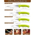 thumbnail image 3 of Cook N Home Paring Knife Set 4-Piece, High Carbon Stainless Steel Kitchen Knives, Includes-Utility, Paring, Vegetable, Peeling Knife, 3 of 7
