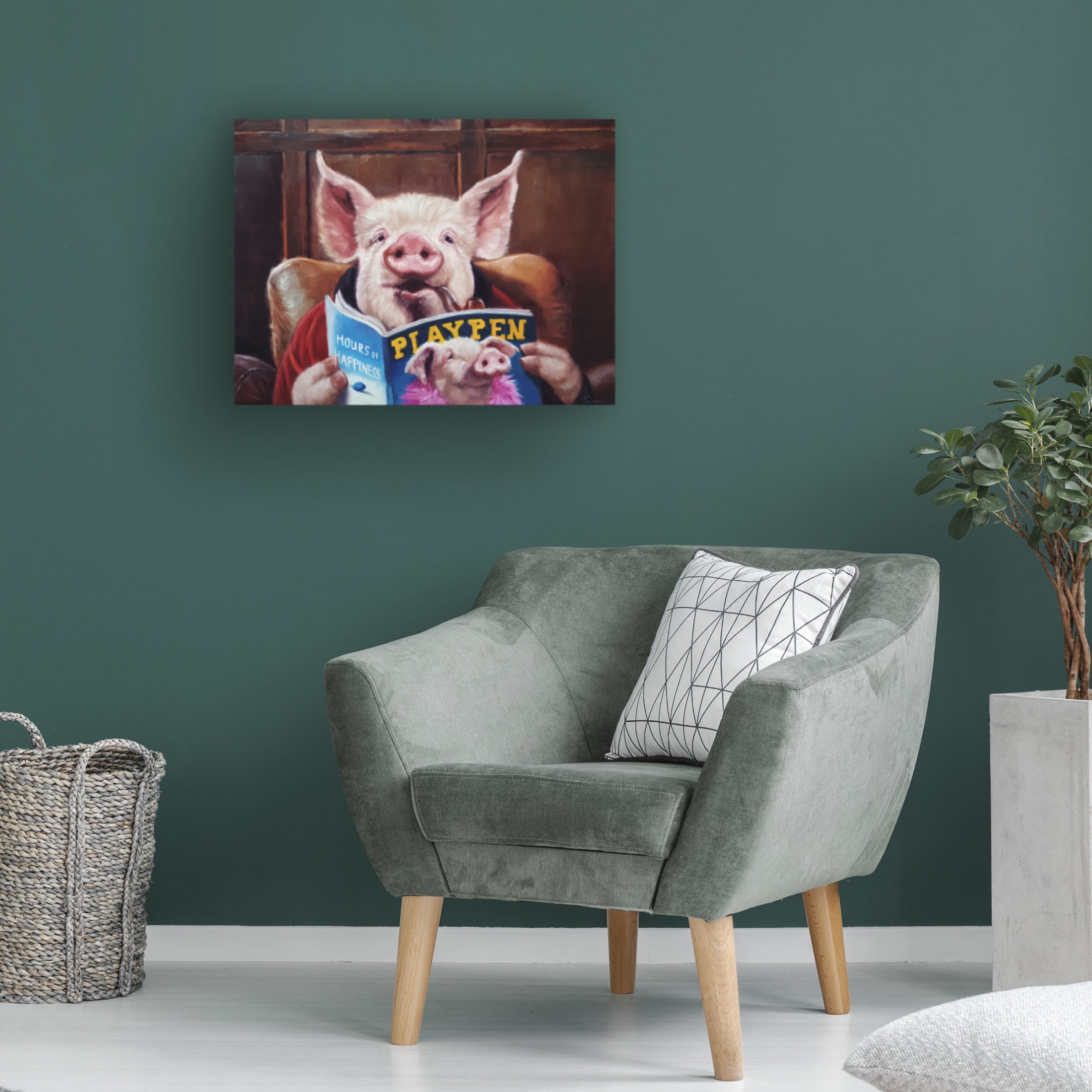Canvas Wall Art - Lucia Heffernan 'Male Chauvinist Pig' Wall Art for Living Room, Bedroom, or Office Décor by Trademark Fine Art - 47 x 35 Inches