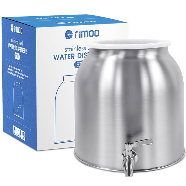 Dispensador de Agua RIMOO de Acero Inoxidable 9.5L con Grifo y Tapa