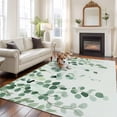 thumbnail image 2 of 5'x7' Area Rugs, Sage Green Eucalyptus Leaf Indoor Outdoor Area Rug for Living Room Bedroom, Spring Leaves Botanical Washable Bathroom Rugs Kitchen Floor Carpet Mats Home Decor Aesthetic, 2 of 8