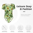 thumbnail image 6 of Naloa Avocado With Seeds Women's Short-Sleeved Onesie, One-Piece Swimsuit for Parties, dates, clubs - Small, 6 of 9