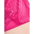 thumbnail image 6 of Kaerm Boys Girls Sparkly Sequins Metallic Long Sleeve Top T-Shirt Modern Jazz Hip Hop Stage Hot Pink 110, 6 of 7