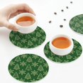 thumbnail image 7 of Pofeuu Christmas (2) Print Leather Coasters Set of 6, Round Cups Mugs Mat Pad for Home Kitchen Heat Resistant Drink Coasters,Round Shape, 7 of 7