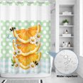 thumbnail image 3 of No Hook Shower Curtain, Orange Slices Daisy Shower Curtains for Bathroom with See Through Top Window, Bee Polka Dot Plaid Sunny Mint Green Waterproof & Washable Bath Curtain 60"x72", 3 of 9