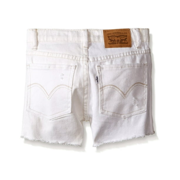 Levi's High Rise Shorty Casual Denim Shorts para ni?as, Blanco,