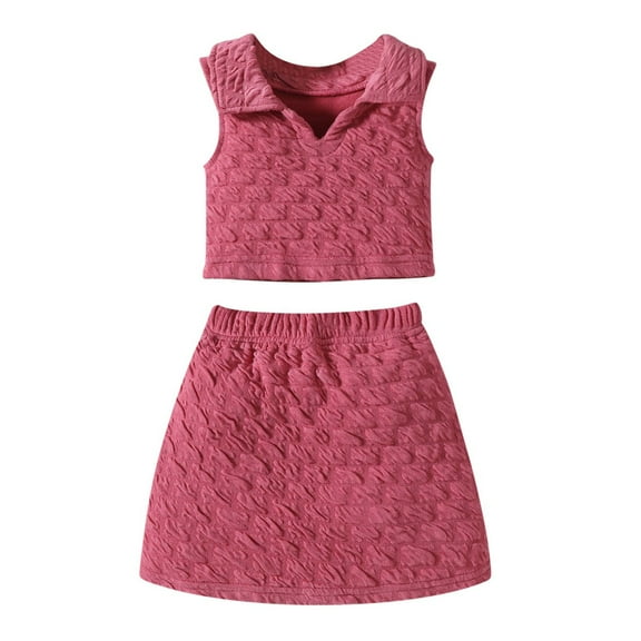 LUOGENLI Little Girls Outfits Size 7/8 Toddler Kids Baby Girls Sleeveless T Shirt Tops Skirts Princess Outfits Clothes Set Girls Summer Outfits 10/12 5-6 Years