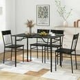 thumbnail image 1 of Costway 5PCS Dining Table Set for 4 Rectangular Kitchen Table & 4 Chairs with Metal Frame Cement Black, 1 of 10