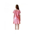 thumbnail image 2 of Zupora Summer Ladies Silk Nightdress Solid Color Plus Size Home Wear Short Sleeve Pajamas, 2 of 2