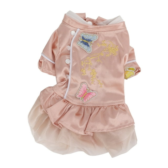 Cheongsam para perros, diseño de botones suaves, ropa de verano de estilo chino para mascotas, perros y gatos