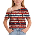 thumbnail image 5 of Amzcrzy Girls T Shirt One Shoulder Short Sleeve T Shirts for Girls 5-13 Years American Flag Print Casual Summer Tops Lightweight Breathable Independence Day 4th of July Outfits @20 5 Years, 5 of 9