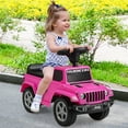 thumbnail image 6 of OLAKIDS Kids Ride On Push Car, Licensed Jeep Foot-to-Floor Sliding Toddler Toy with Engine Sound, Horn, Under Seat Storage, Baby Walking Racer Gift for Boys Girls Age 1.5-3 (Pink), 6 of 9