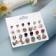 thumbnail image 4 of 12 Pairs Sweet Rhinestone Stud Earring Temperament Versatile Ear Dangler for Women Girl, 4 of 5