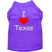 Pet Dog Cat Shirt Screen Printed, "I Love Texas"
